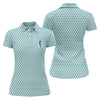 Maxcorners St Patrick's Day Shamrock Golf And Beer Blue And White Golf Shirt, Women's Golf Tops, Ladies Golf Polos