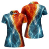 Maxcorners Lightning Fire And Ice Split Golf Polo Shirt, Golf Shirts For Women, Women's Golf Apparel LM1507