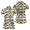 Maxcorners Cute Potted Cactus Pattern Golf Polo Shirt, Ladies Golf Tops, Women's Golf Polo LM1507