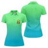 Maxcorners Tropical Retired Parrot Cocktail Golf Polo Shirt, Ladies Golf Shirts, Women's Golf Apparel LM1507
