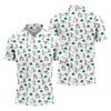 Maxcorners Stick Figure Golf Pose St Patrick's Day Shamrock White Golf Shirt, Polo Shirts For Men, Golf Shirts For Men