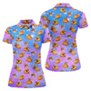 Maxcorners Funny Taco Cat Galaxy Pattern Golf Shirt, Women’s Golf Apparel, Ladies Golf Shirt LM1507