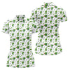 Maxcorners Three Leaf Clover Golf And Beer St Patrick's Day White Golf Shirt, Women's Golf Shirts, Ladies Golf Polos