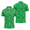 Maxcorners St Patrick's Day Pot Of Gold Leprechaun Hats Irish Flag Golf Tops For Men, Golf Gift For Men, Golf Shirts For Men