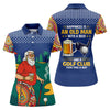 Maxcorners Retro Bearded Golfer Holding Beer Golf Polo Shirt, Women’s Golf Apparel, Ladies Golf Tops LM1507