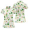 Maxcorners St Patrick's Day Beer Golden Horseshoes Shamrock Golf Shirt, Women's Golf Tops, Ladies Golf Polos