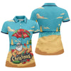 Maxcorners Christmas In July Santa Beach Christmas Golf Shirt, Women's Golf Tops, Hawaiian Golf Shirt, Printed Golf Shirt LM1507