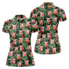 Maxcorners Cute Pig Tropical Monstera Hawaiian Golf Polo Shirt, Golf Shirts For Women, Women's Golf Apparel LM1507