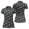 Maxcorners Dark Grim Reaper Skull Pattern Golf Polo Shirt, Women's Golf Polo, Ladies Golf Tops LM1507