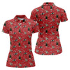 Maxcorners Red Cowboy Horse Paisley Pattern Golf Shirt, Ladies Golf Shirts, Women’s Golf Apparel LM1507