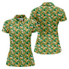 Maxcorners Naughty Fun Adult Humor St Patrick's Day Golf Shirt, Green Orange White Women's Golf Tops, Ladies Golf Shirts