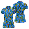 Maxcorners Pineapple Skull Golf Shirt, Tropical Island Volcano Pattern, Golf Shirt For Women LM1507