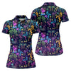 Maxcorners Neon Flamingo Tropical Night Golf Shirt, Women’s Golf Polo, Hawaiian Golf Shirt, Ladies Golf Tops LM1507