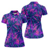 Maxcorners Purple Pink Tropical Palm Trees Golf Shirt, Golf Polo For Women, Printed Golf Shirt LM1507