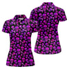 Maxcorners Purple Skull Gothic Pattern Hawaiian Golf Shirt, Women’s Golf Polo, Printed Golf Shirt LM1507