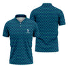 Maxcorners Three Leaf Clover Seamless Pattern St Patrick's Day Golf Shirt, Polo Shirts For Men, Golf Shirts For Men