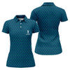 Maxcorners Three Leaf Clover Seamless Pattern St Patrick's Day Golf Shirt, Women's Golf Tops, Ladies Golf Polos