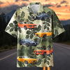 Maxcorners Personalized Classic Pontiac GTO Car Tropical Leaf Olive Green Hawaiian Shirt, Custom Photo Car Aloha Shirts (Up to 5 photos)