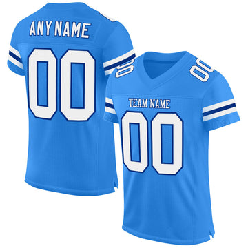 Maxcorners Custom Powder Blue White-Royal Mesh Authentic Football Jersey LM2605