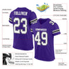 Maxcorners Custom Purple White-Gray Mesh Authentic Football Jersey LM2605