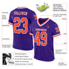 Maxcorners Custom Purple Orange-White Mesh Authentic Throwback Football Jersey LM2605