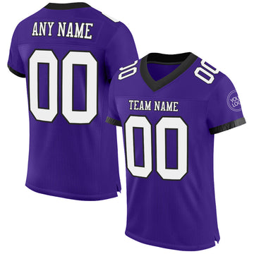 Maxcorners Custom Purple White-Black Mesh Authentic Football Jersey LM2605