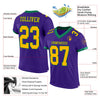 Maxcorners Custom Purple Gold-Kelly Green Mesh Authentic Football Jersey LM2605