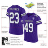 Maxcorners Custom Purple White-Black Mesh Authentic Classic Football Jersey LM2605