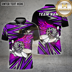 Maxcorners Bowling Flaming Angry Ball Strike Multicolor Options Personalized Name, Team Name Unisex 3D Shirt
