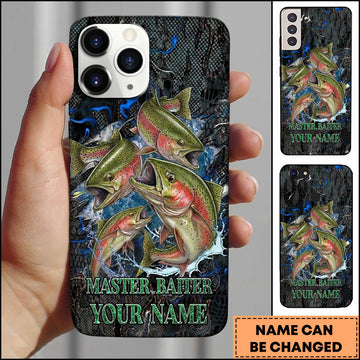 Maxcorners Trout Fishing Dynamic Water Splash Design Personalized Name 3D Phone Case