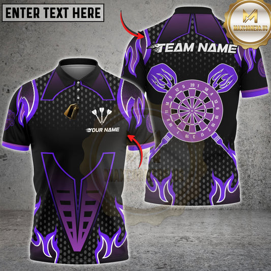 Maxcorners Darts Flame Dartboard Classic Pattern Multicolor Customized Name, Team Name 3D Shirts