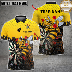 Maxcorners Darts Killer Bee Dartboard Honeycomb Personalized Name 3D Unisex Shirt