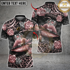 Maxcorners Darts Queen Lips Crown Roses Leopard Pearl Pattern Personalized Name, Team Name 3D Shirt