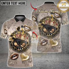 Maxcorners Darts Gold Skull Crown Dartboard Roses Heart Personalized Name, Team Name 3D Shirt