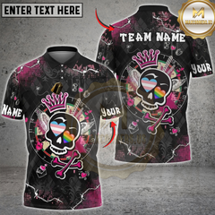 Maxcorners Darts Skull Crown Wings Rainbow Heart Dartboard Personalized Name, Team Name 3D Shirt