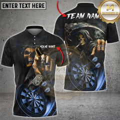 Maxcorners  Skull Reaper Darts Multicolor Personalized Name, Team Name Shirt (4 Colors)