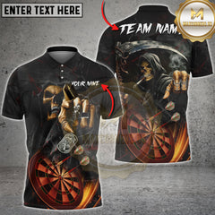 Maxcorners  Skull Reaper Darts Multicolor Personalized Name, Team Name Shirt (4 Colors)