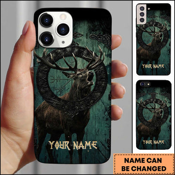 Maxcorners Majestic Elk Hunting Rune Personalized Name 3D Phone Case