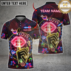 Maxcorners Darts Neon Love Party Design Multicolor Customized Name, Team Name 3D Shirt