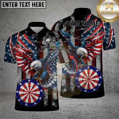 Maxcorners Darts Eagle American Flag Lightning Personalized Name 3D Unisex Shirt