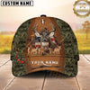 Maxcorners Buck & Antlers Rustic Camo Hunting Personalized 3D Cap Printed Multicolor