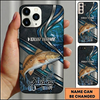 Maxcorners Topographic Metalwave Custom Name Fishing Phone Case