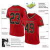 Maxcorners Custom Red Black-Old Gold Mesh Authentic Throwback Football Jersey LM2605