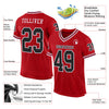 Maxcorners Custom Red Black-White Mesh Authentic Throwback Football Jersey LM2605