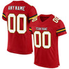 Maxcorners Custom Red White-Gold Mesh Authentic Classic Football Jersey LM2605