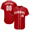 Maxcorners Custom Red White Authentic Baseball Jersey LM2605