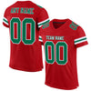 Maxcorners Custom Red Kelly Green-White Mesh Authentic Football Jersey LM2605