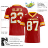 Maxcorners Custom Red White-Gold Authentic Football Jersey LM2605