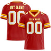 Maxcorners Custom Red White-Gold Authentic Football Jersey LM2605