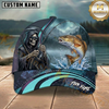 Maxcorners Grim Reaper Angler Custom Name Fishing Cap
